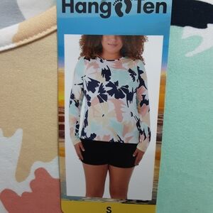 Hang Ten Women's Long Sleeve Sun Protection Tee with Pocket, Multi, Size S